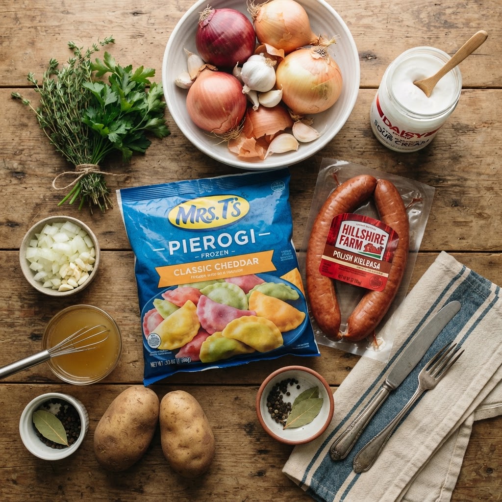 Gather your ingredients to start your easy one-pot slow cooker meal.
