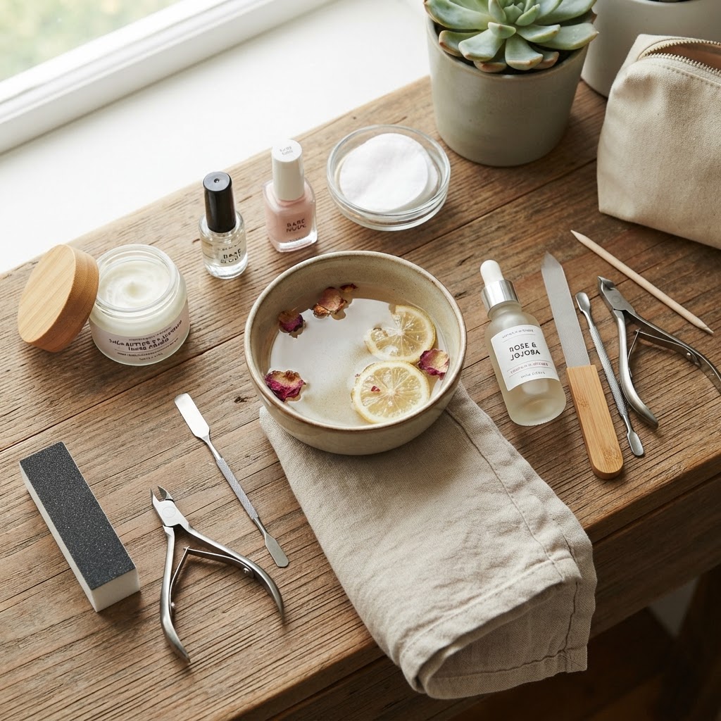 A simple at-home manicure setup helps keep your nails in top condition.