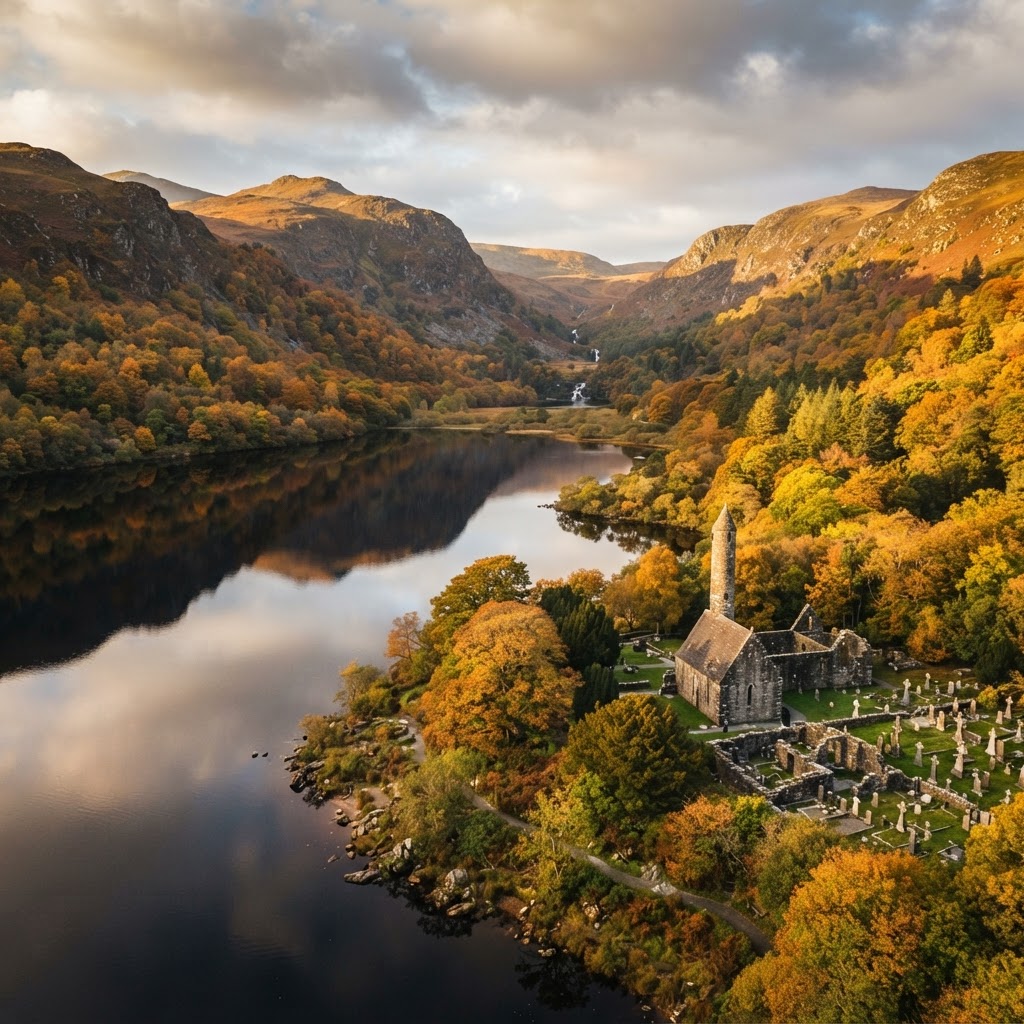 The stunning golden hues of Glendalough in October.