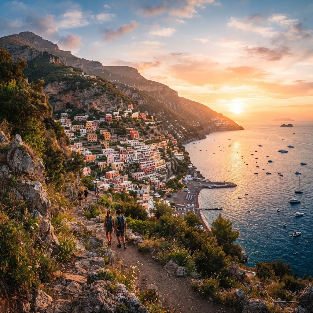 The view from the Path of the Gods offers an unmatched perspective of the village.