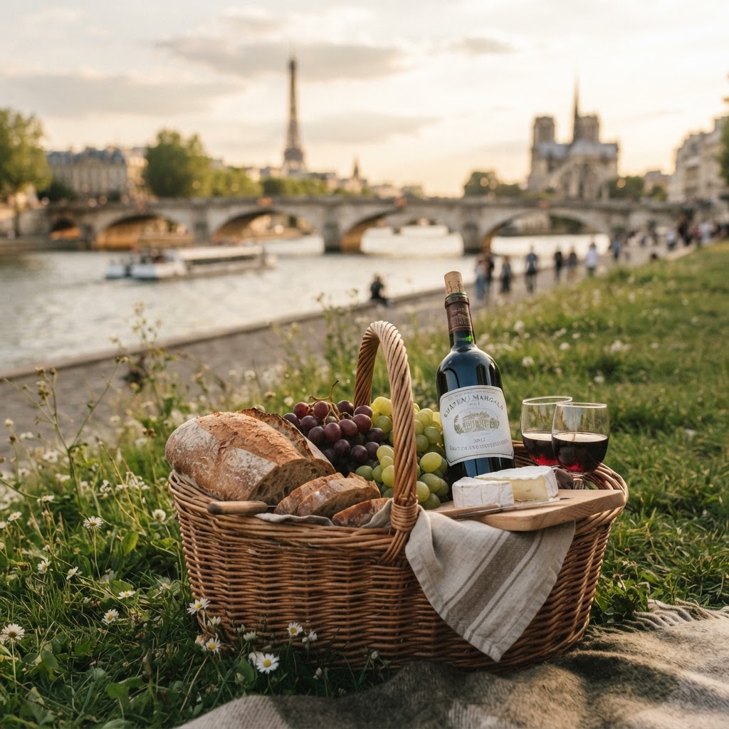 Mastering the French Picnic Aesthetic: Seine River & Rosé 4 The essential items for an aesthetic picnic.