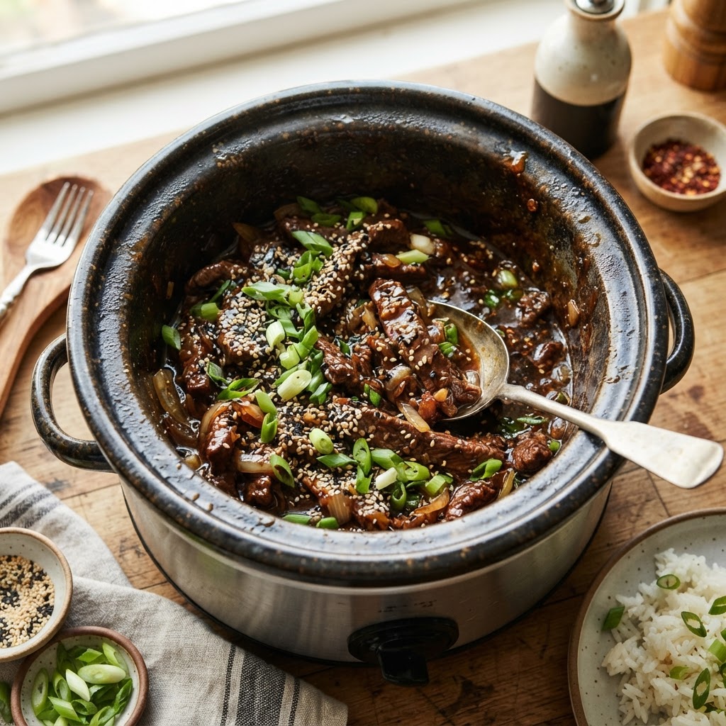 The perfect Mongolian Beef, rich and savory.