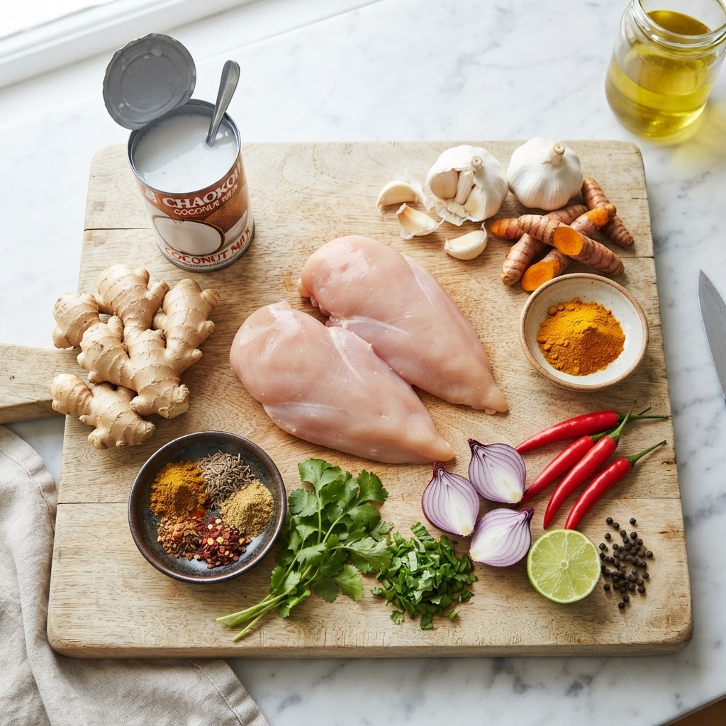 Fresh ingredients prepared for your next easy healthy slow cooker meal.