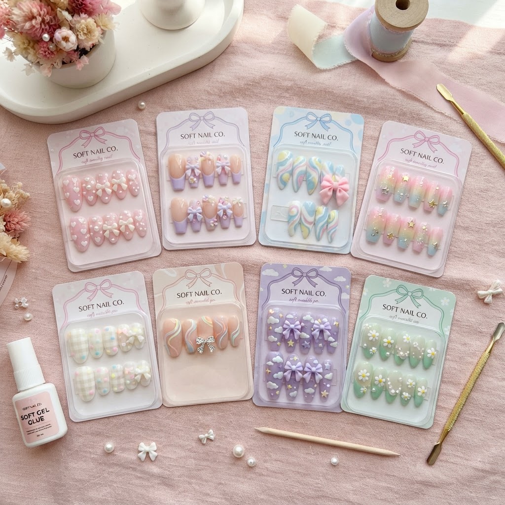 A collection of trendy press-on manicure designs for 2025
