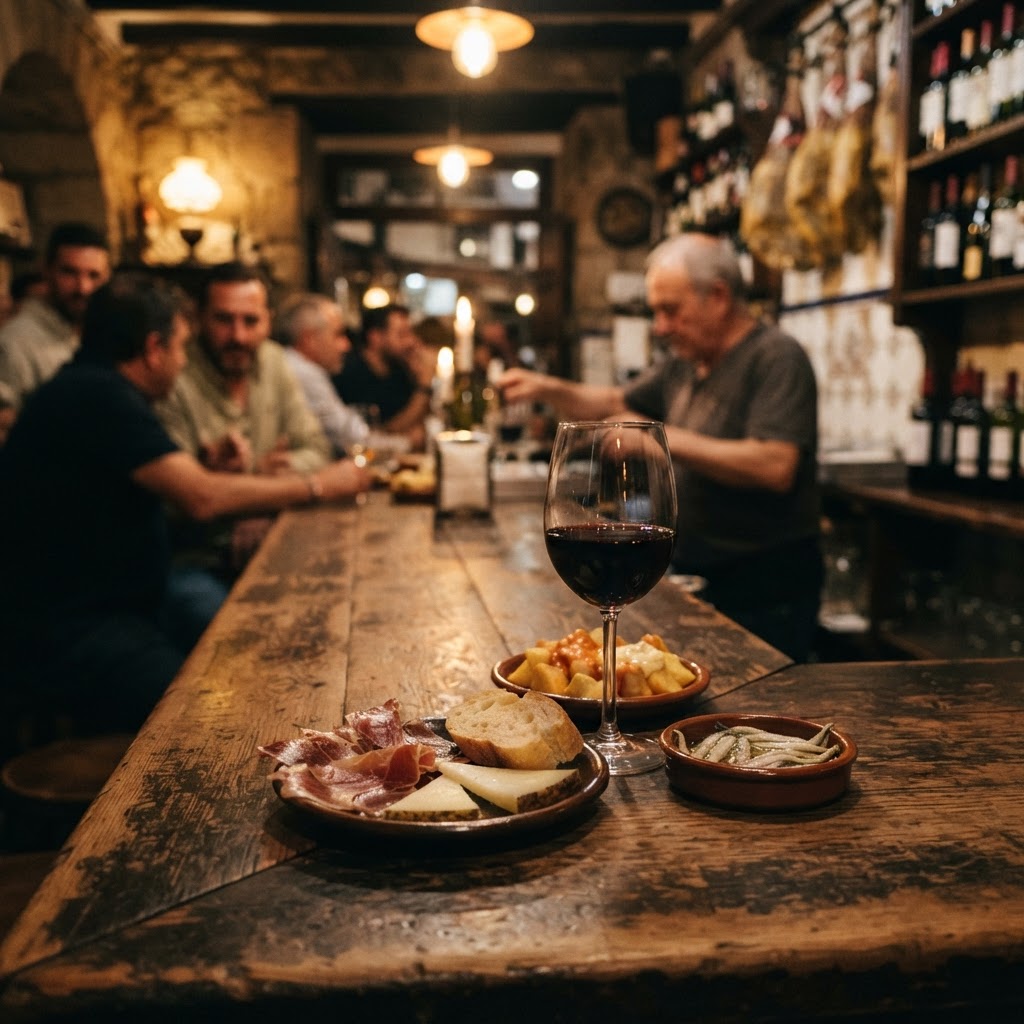 Walking the Narrow Streets of Old Madrid: A Travel Guide 3 Enjoying authentic tapas in a traditional tavern.