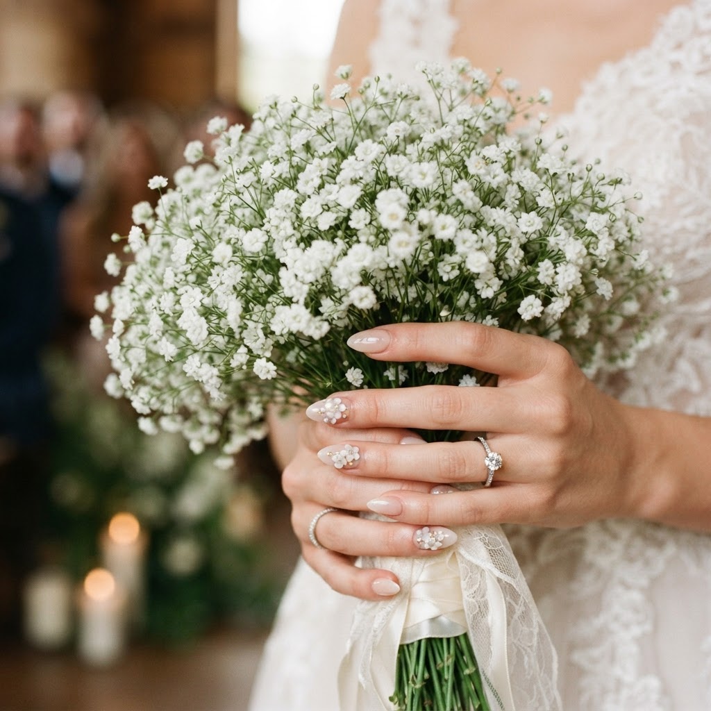 The perfect bridal manicure for your special day.