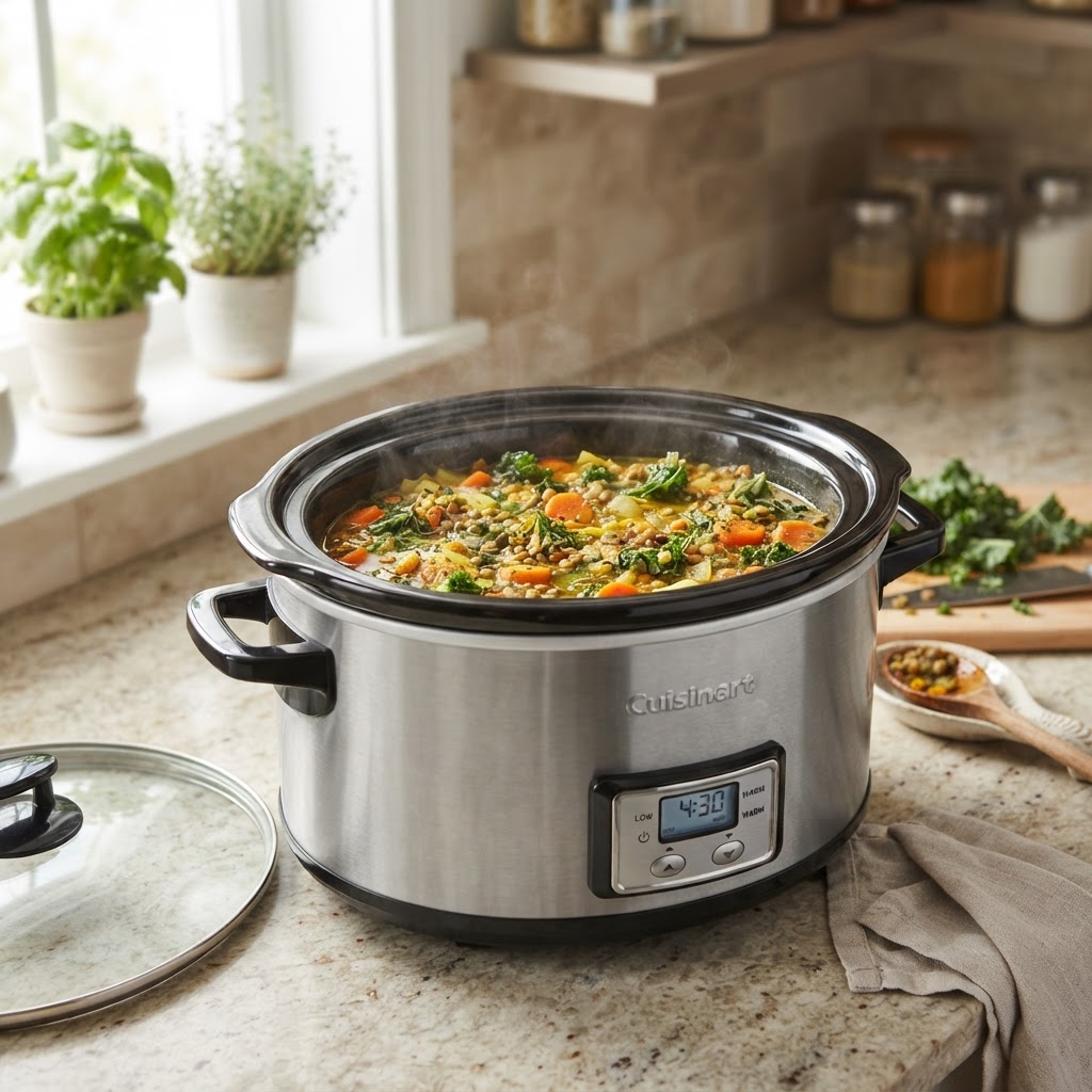 The slow cooker makes healthy meal prep easy and efficient.