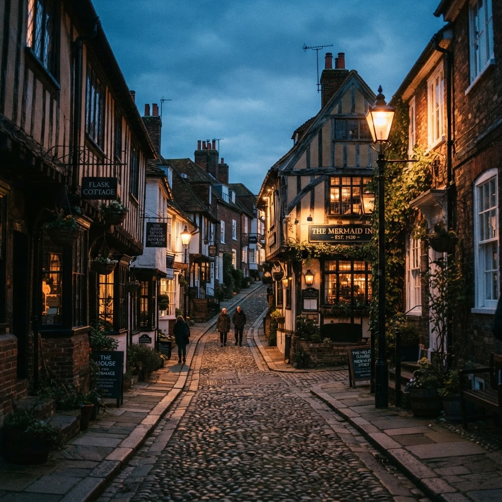 The charming, cobbled streets of historic Rye.