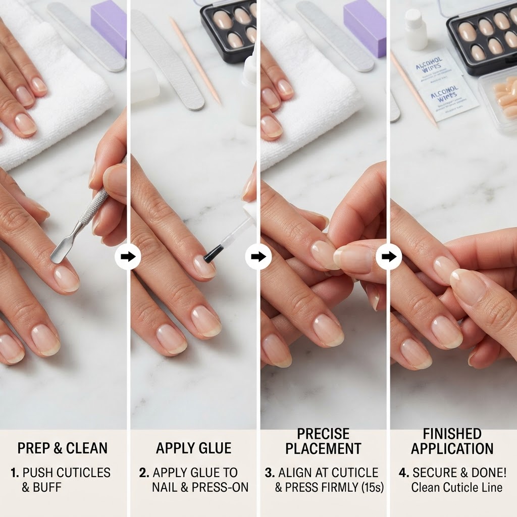 Mastering the application is key to making press on nails last.