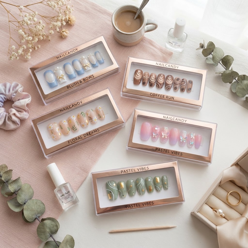 A collection of trendy press-on nail designs for every aesthetic.