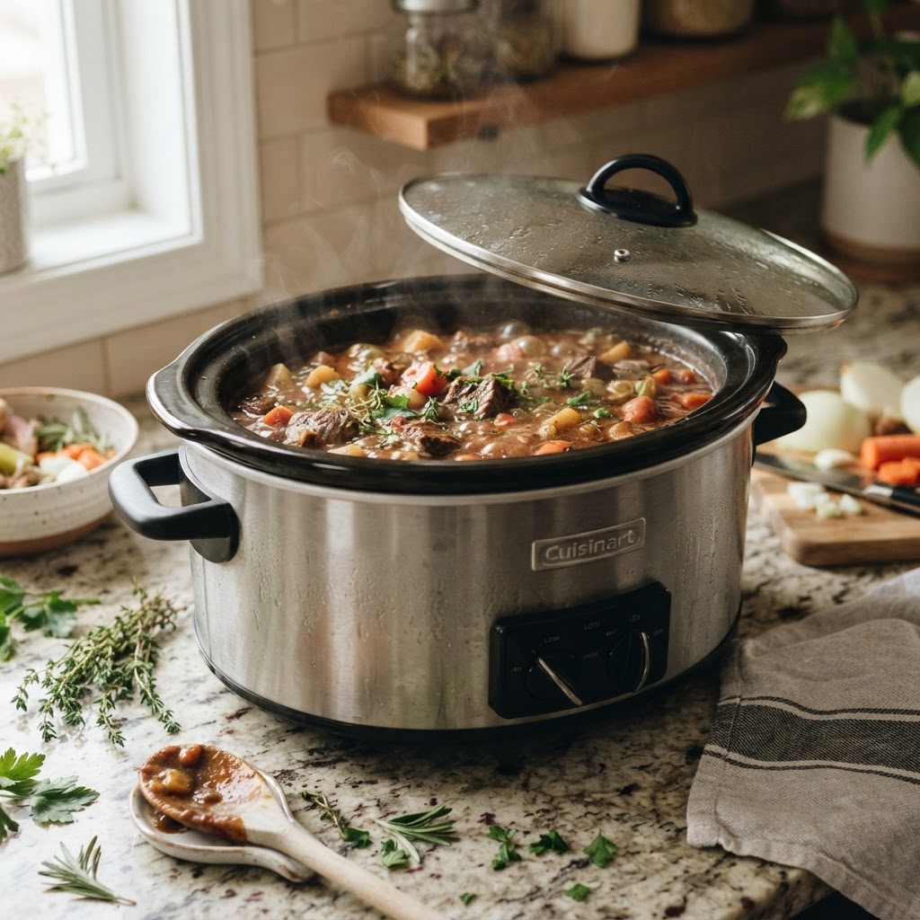 The slow cooker makes achieving the perfect beef stew easier than ever.