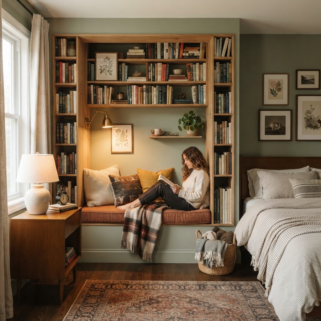 Transforming awkward alcoves into functional nooks adds character and storage.