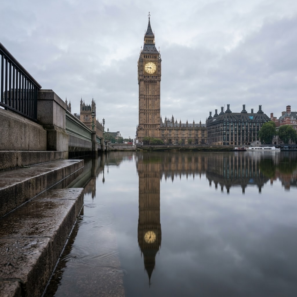 Reflective beauty along the South Bank.