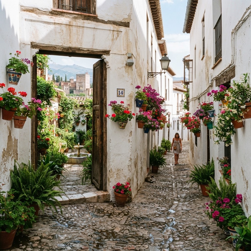 Discovering hidden courtyards in the historic Albaicin.