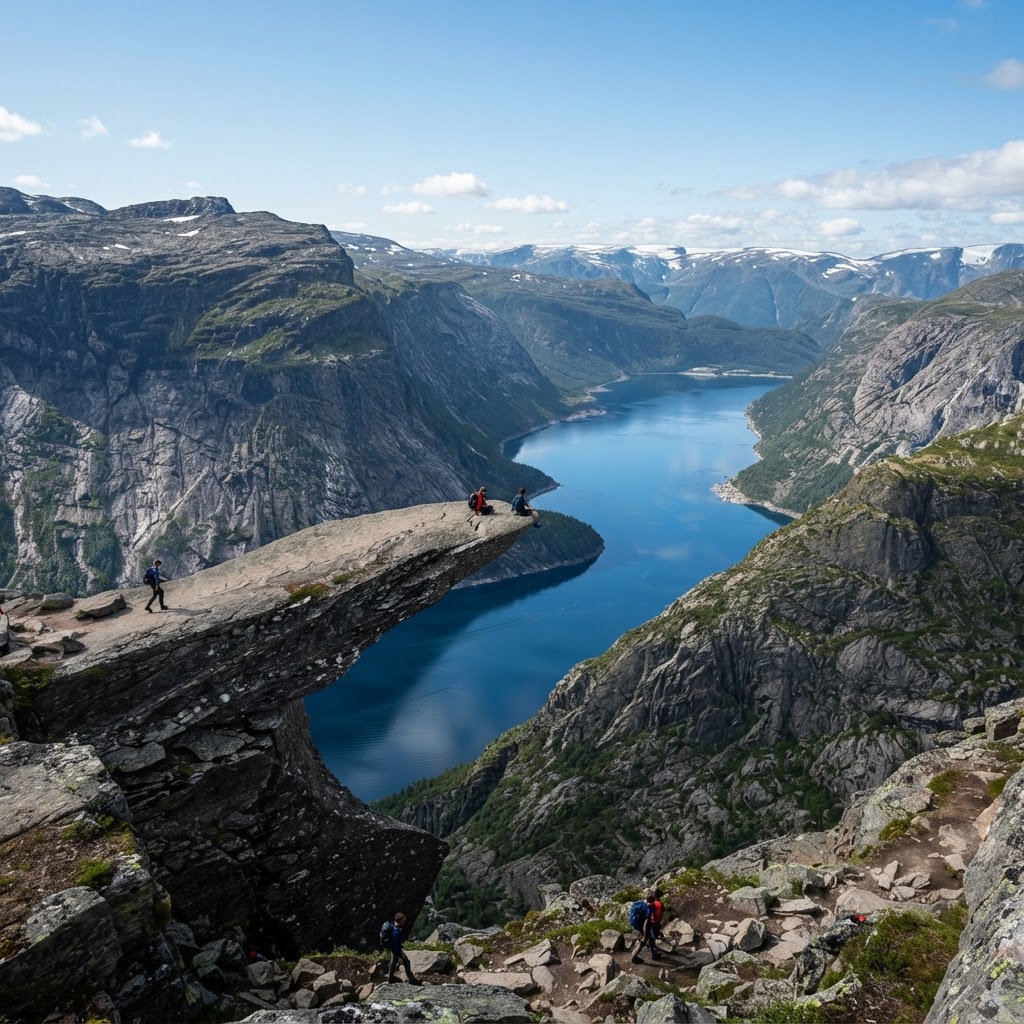 Standing on the Edge of Trolltunga: Ultimate Guide 2 The breathtaking view from the famous rock formation of Trolltunga.