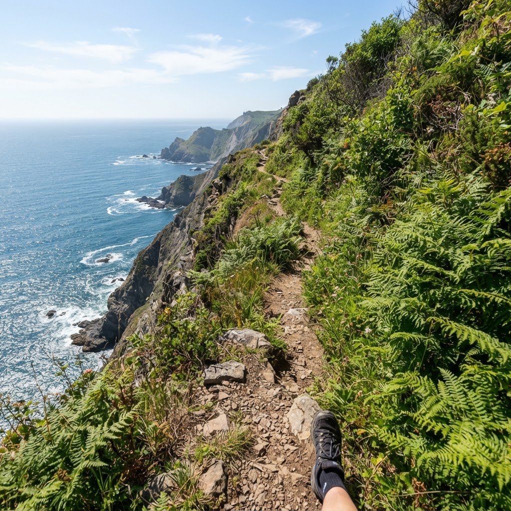 Hiking the vertical edge where mountains meet the sea.