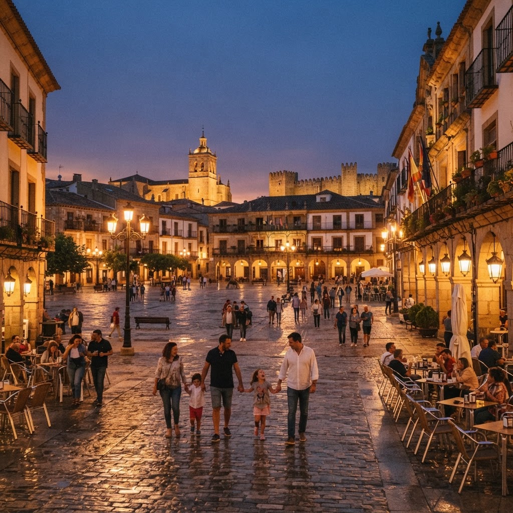 Spanish Summer Nights: Soft Lights and Warm Air Magic 3 The golden glow of an evening in a historic Spanish town.