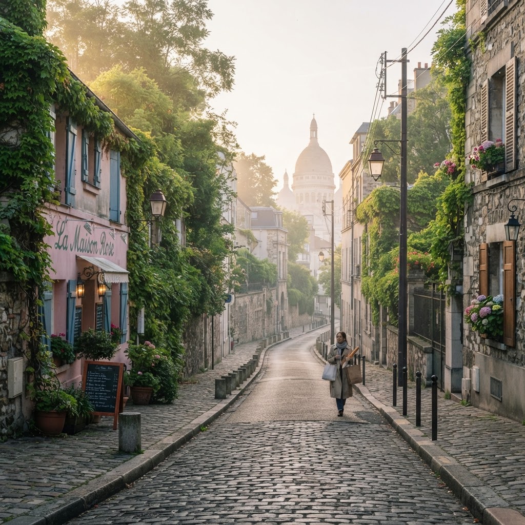 The quiet, romantic charm of a hidden Montmartre street.