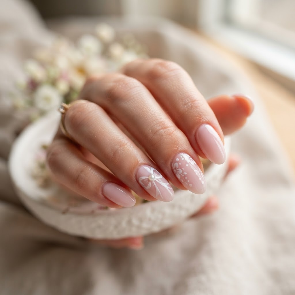 Master the simple bow nail art technique for elegant results.