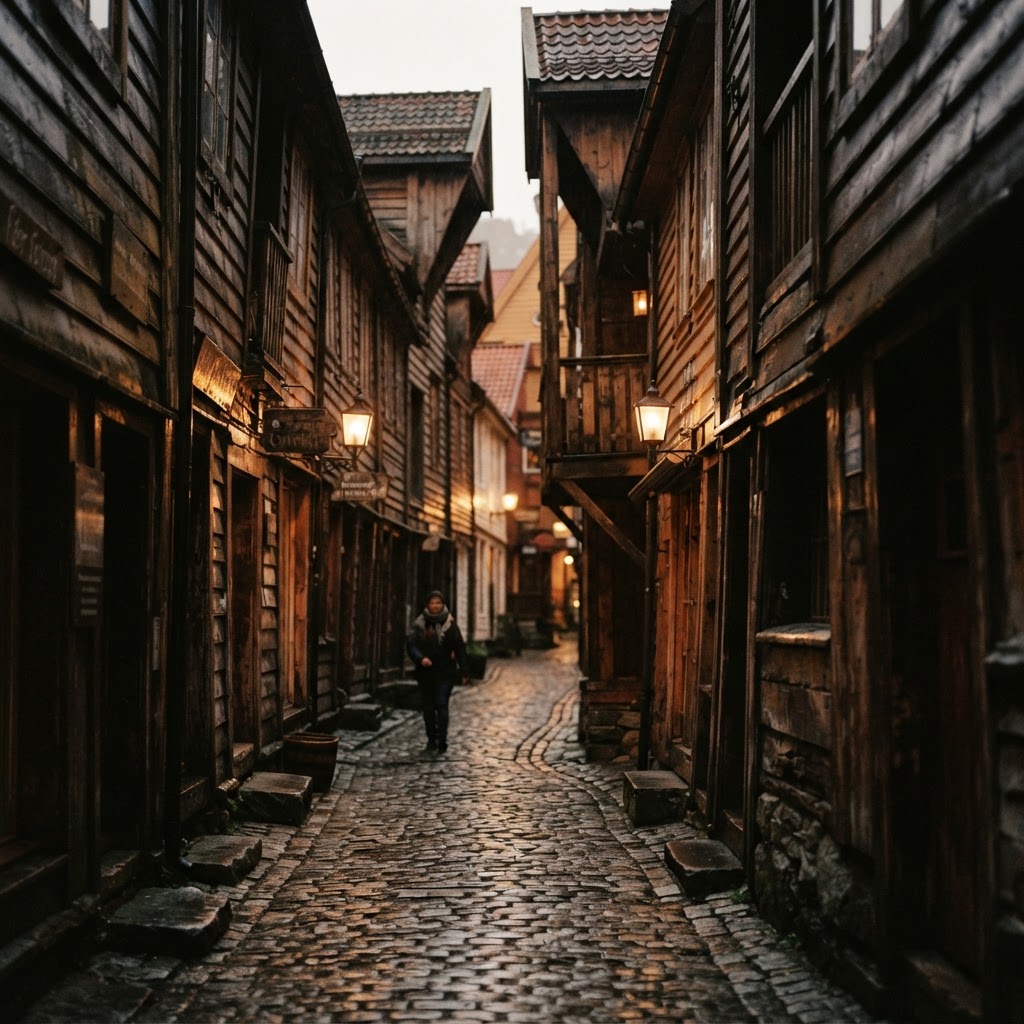 Deep inside the historic wooden alleys where the charm of old Bergen comes alive.