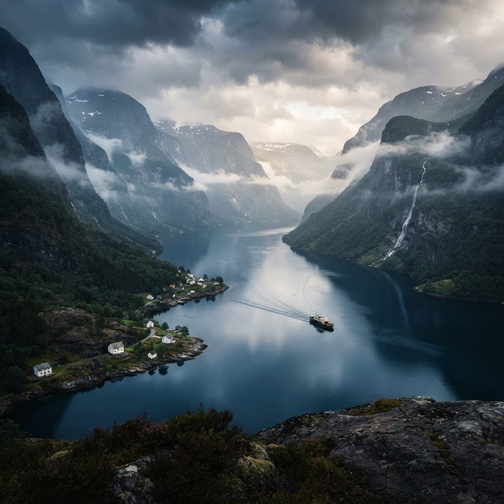 The breathtaking scale of the Norwegian fjords.