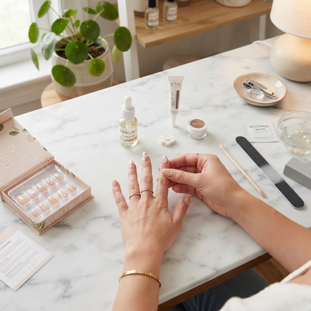Applying press-on nails at home is easy with the right preparation tools.