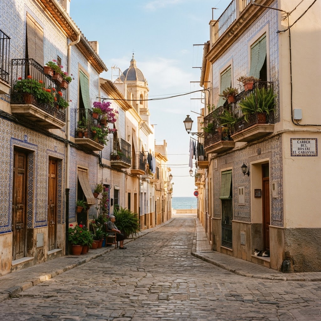 Exploring the historic, tiled streets of El Cabanyal.