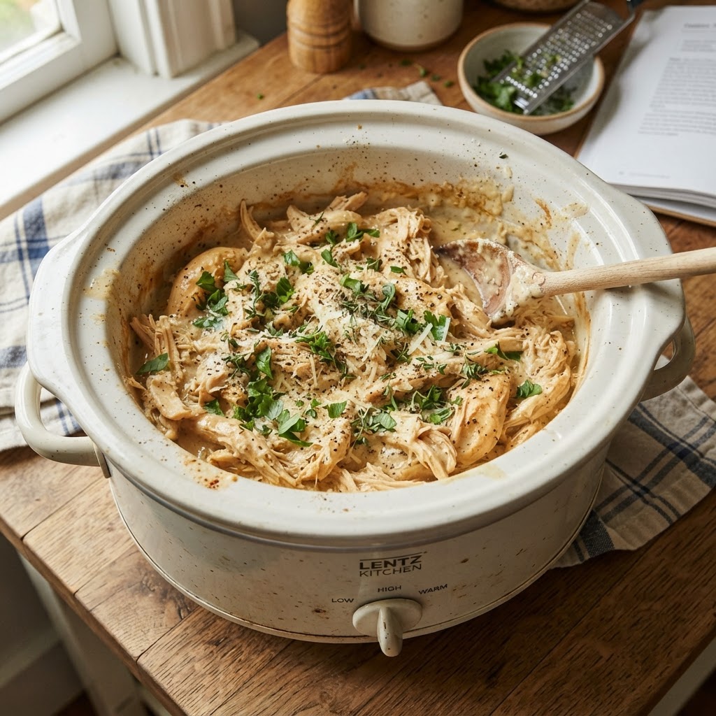 Perfectly shredded chicken ready for a meal.