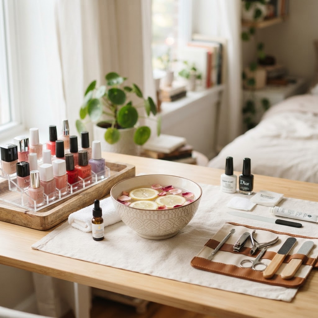 Creating your own at-home nail spa is an easy way to save money and maintain nail health.