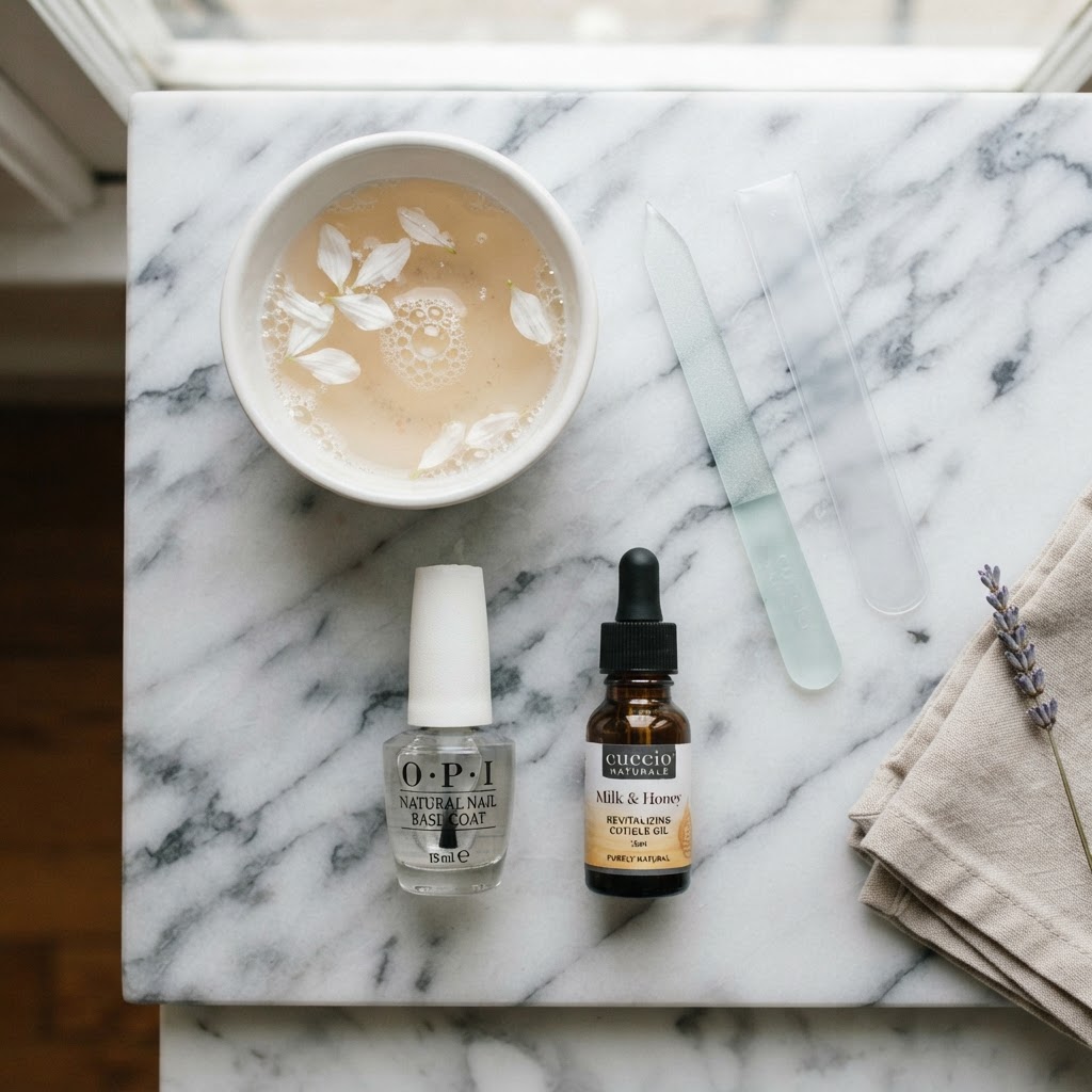 Essential tools for an at-home manicure.