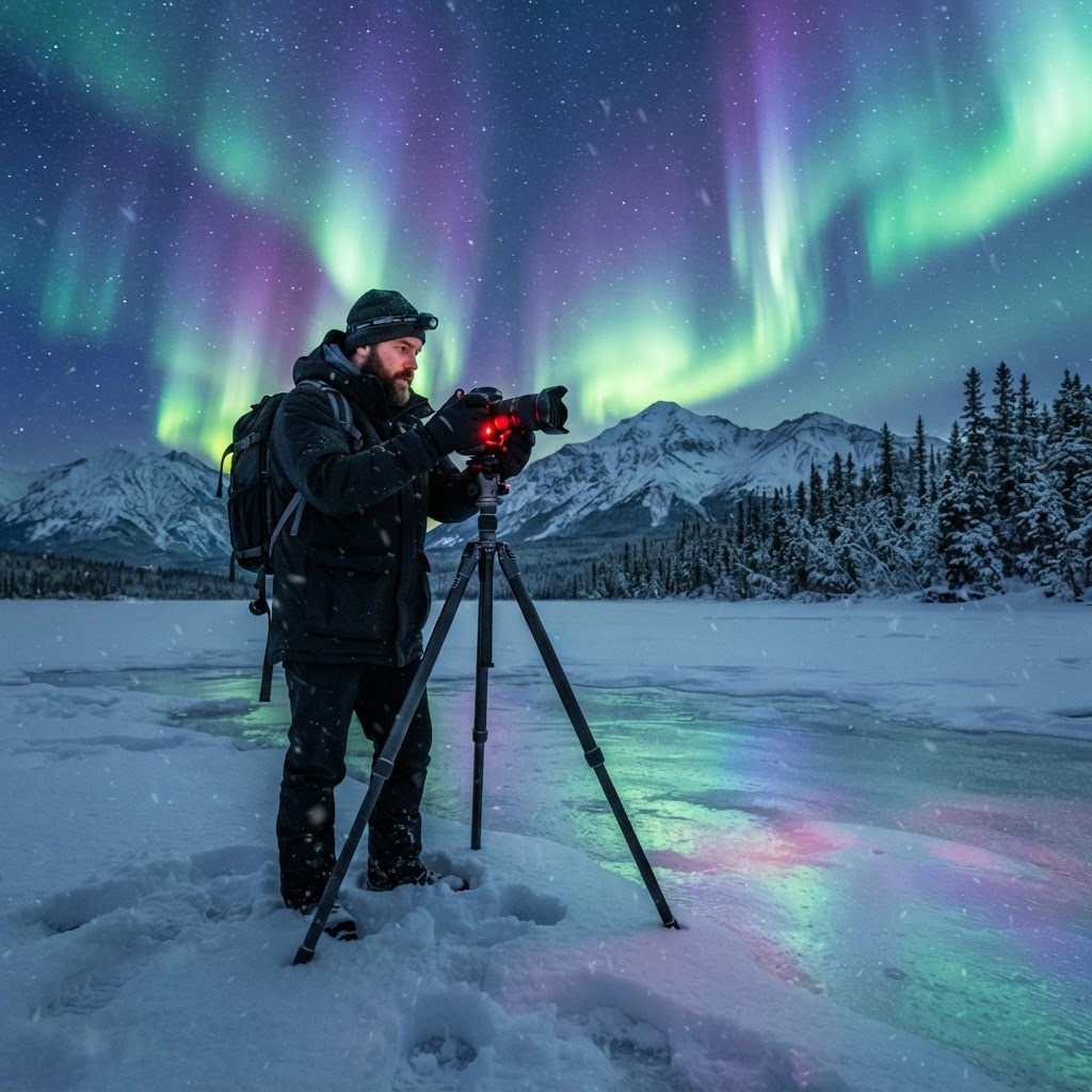 Using a tripod is essential for capturing the lights in all their glory.