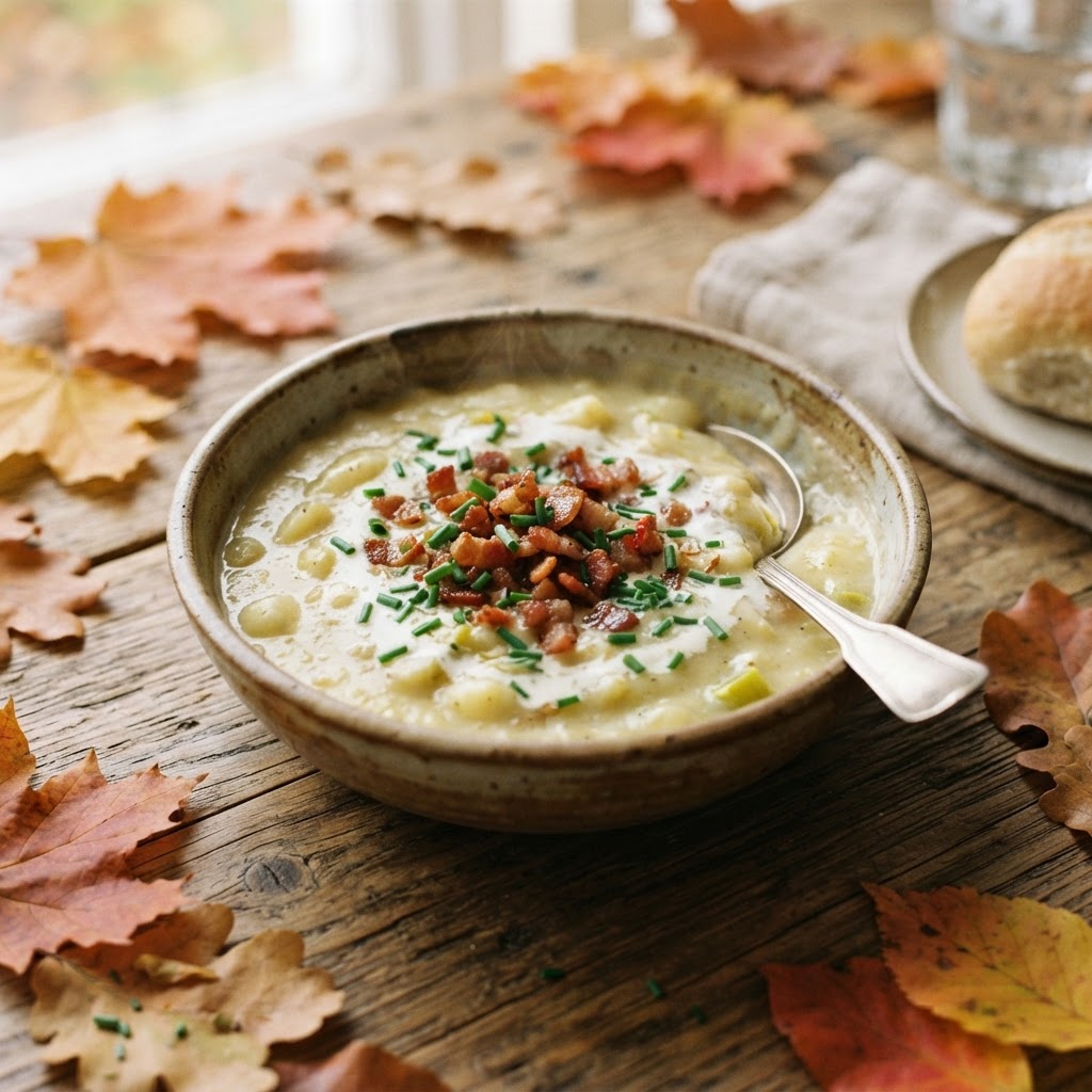 Classic creamy potato soup, perfect for cold days.