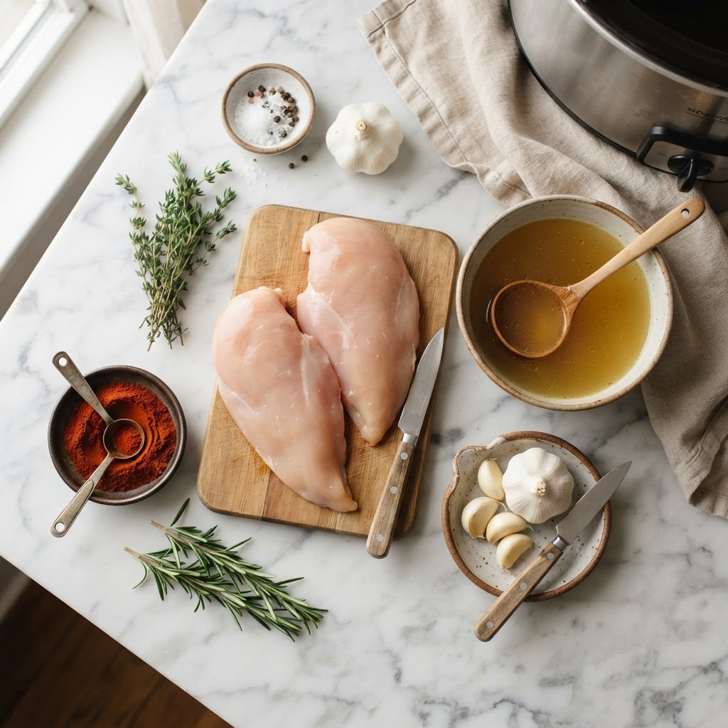 Simple ingredients for a perfect crockpot meal.