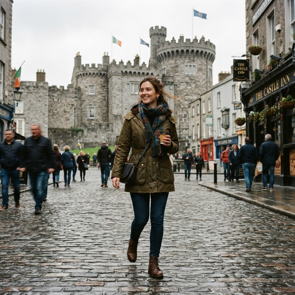 Layering is key when exploring historic sites like Irish castles.