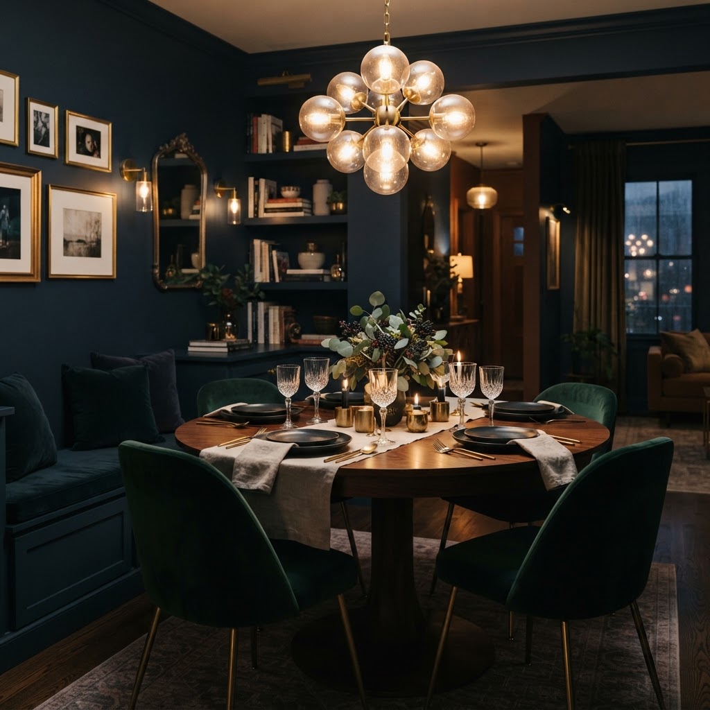 Moody colors can add depth and a cozy, intentional feel to limited spaces.