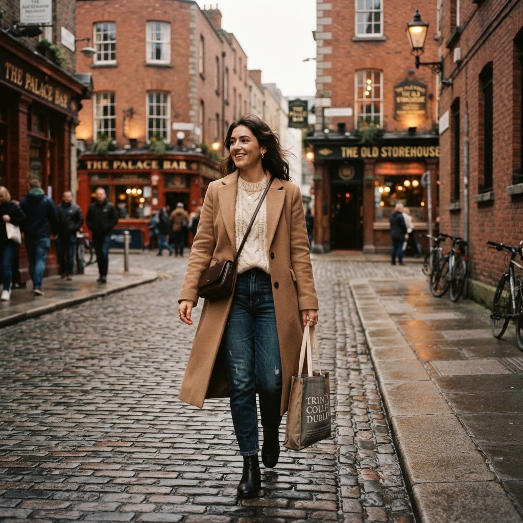 Classic Dublin winter style for city exploring.