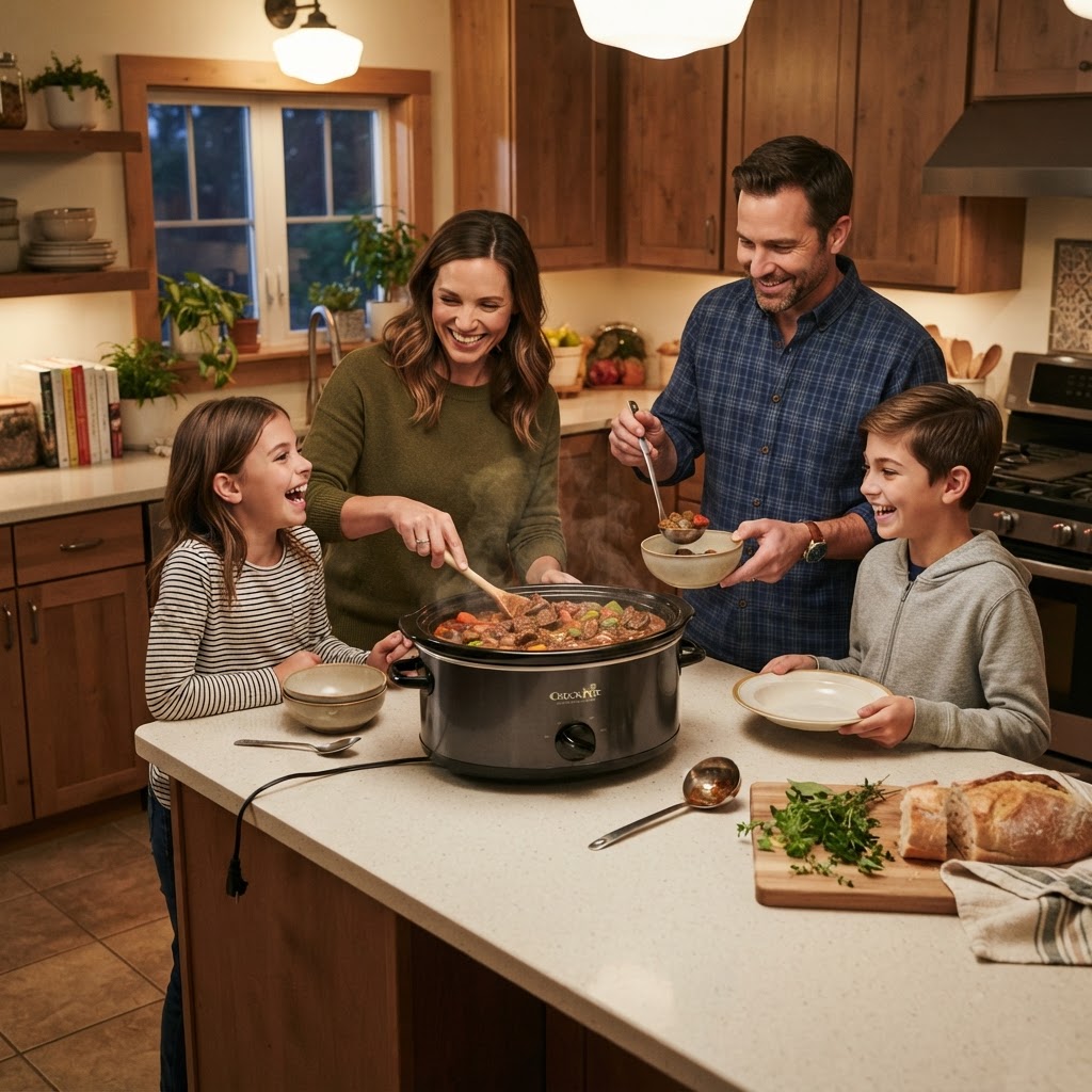 Slow cooker meals make family dinners simple and stress-free.
