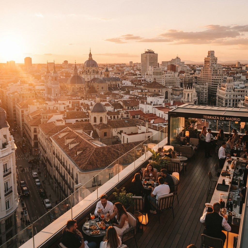 Madrid at Golden Hour: Experience the City's Pure Energy 5 Rooftop terraces offer the best vantage point for watching the city transform.