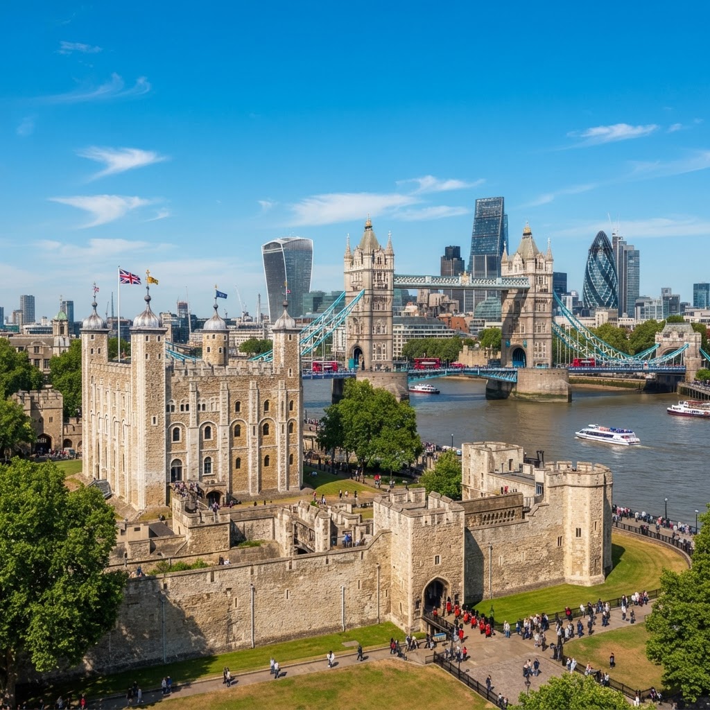 London in 48 Hours: The Perfect First-Timer Itinerary 4 The historic Tower of London juxtaposed with modern architecture.