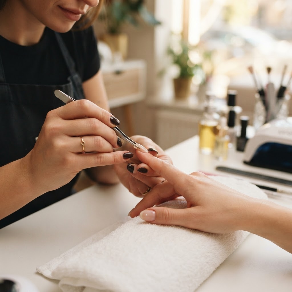 Expert application of press on nails for a flawless, long-lasting finish.