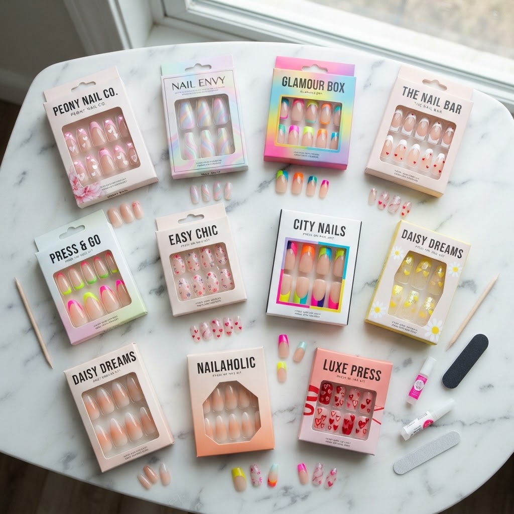 A variety of trendy press-on nail sets ready for any occasion.