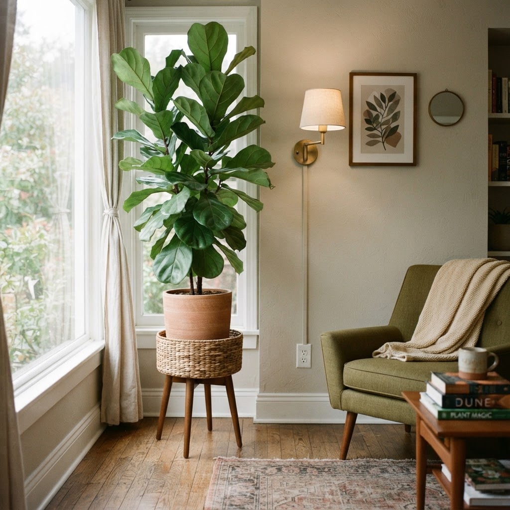 Add warmth to any corner with smart lighting and indoor greenery.