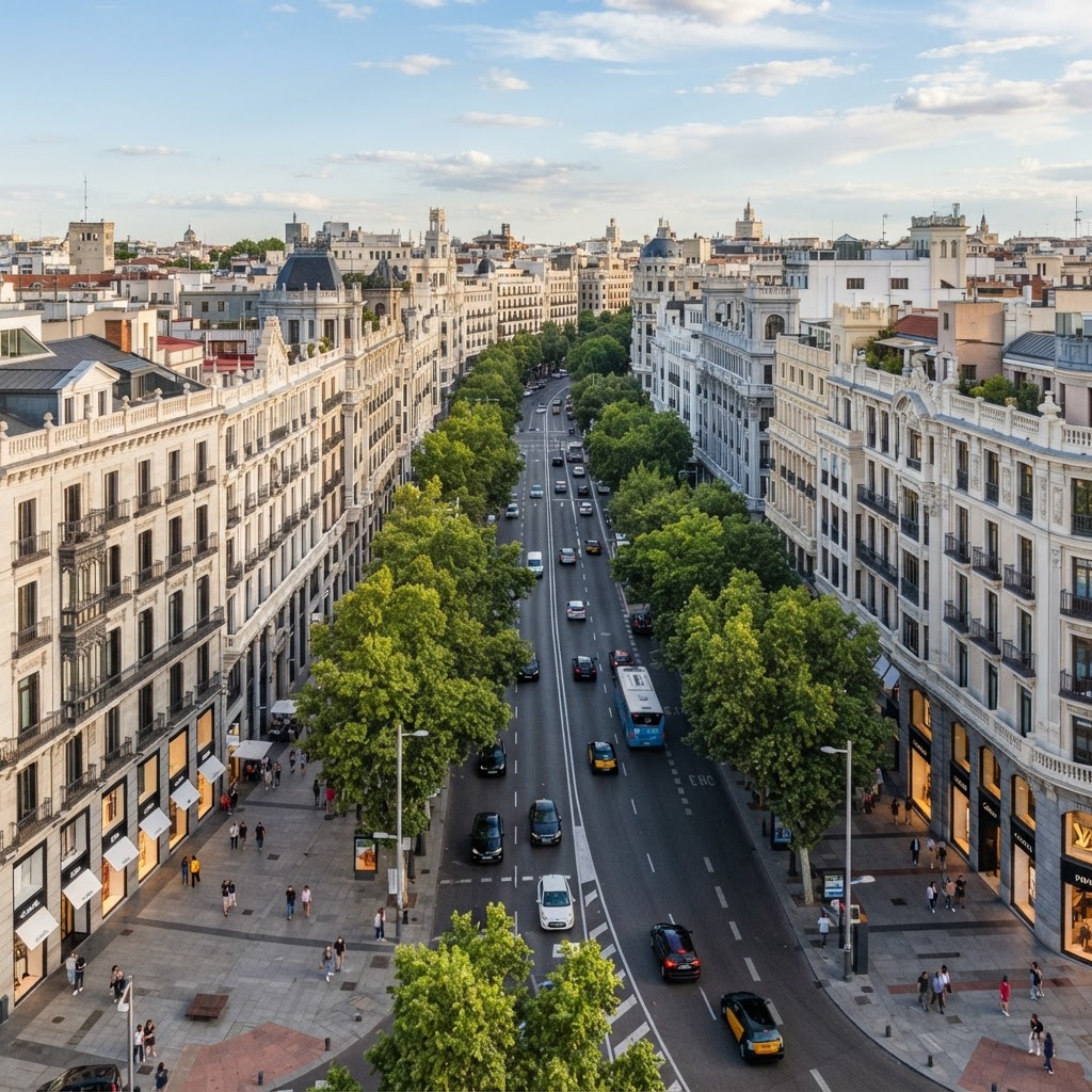 The sophisticated, tree-lined streets of Salamanca.