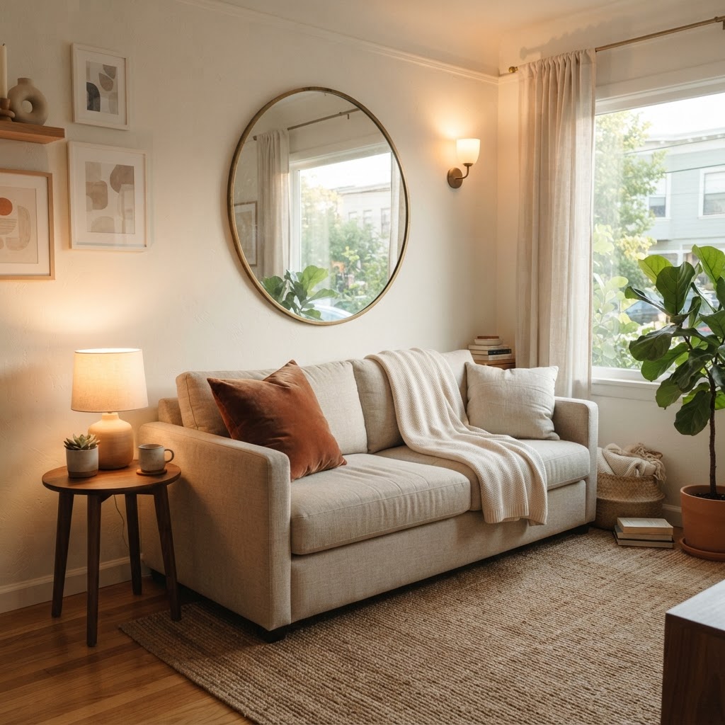 Small spaces feel larger with the right lighting and strategic mirror placement.