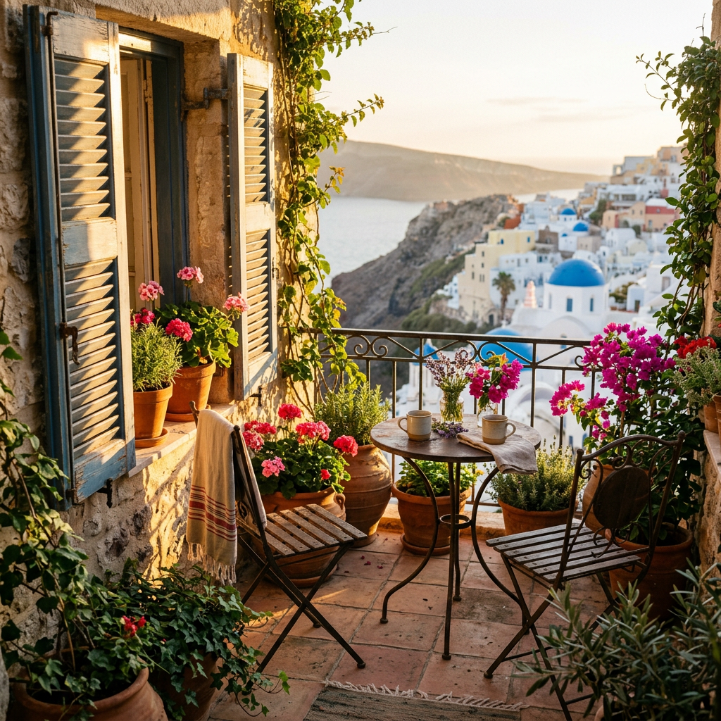 Golden hour lighting turns a simple terrace into a masterpiece.