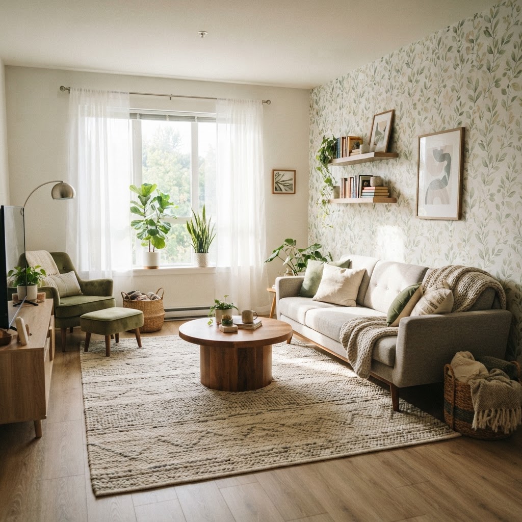 Use peel-and-stick wallpaper to add personality to your walls without damage.