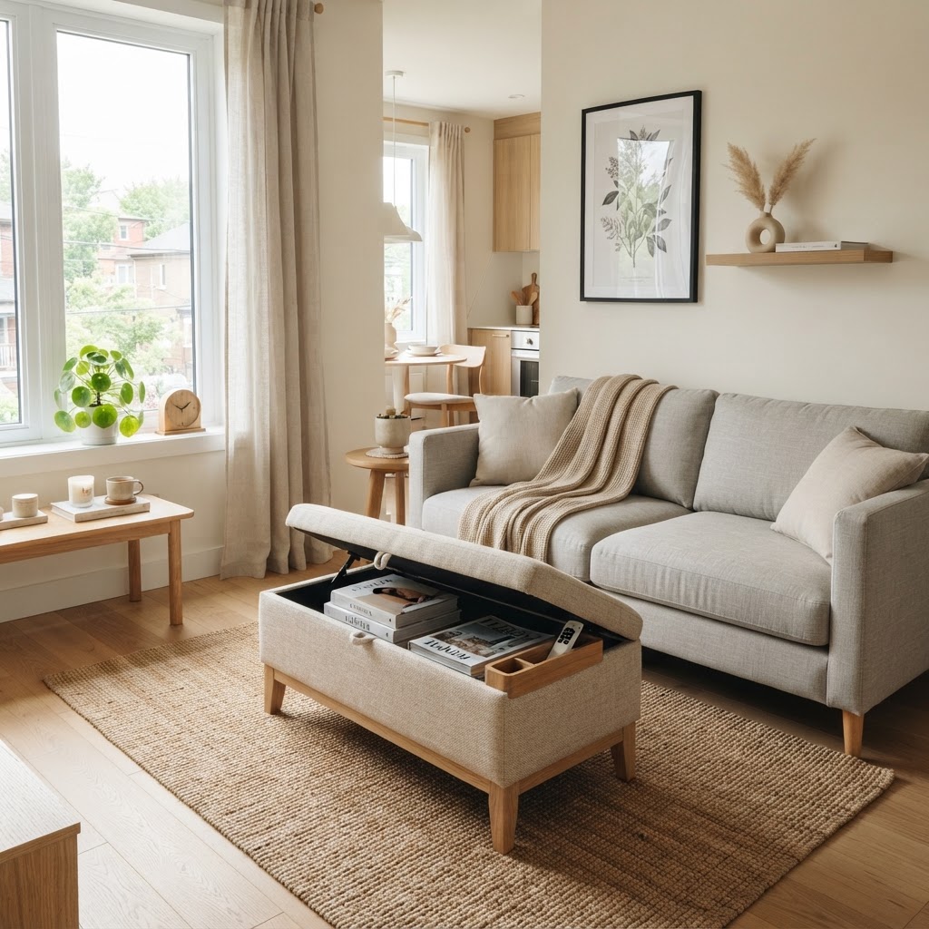 Storage ottomans are perfect for tucking away blankets and pillows.