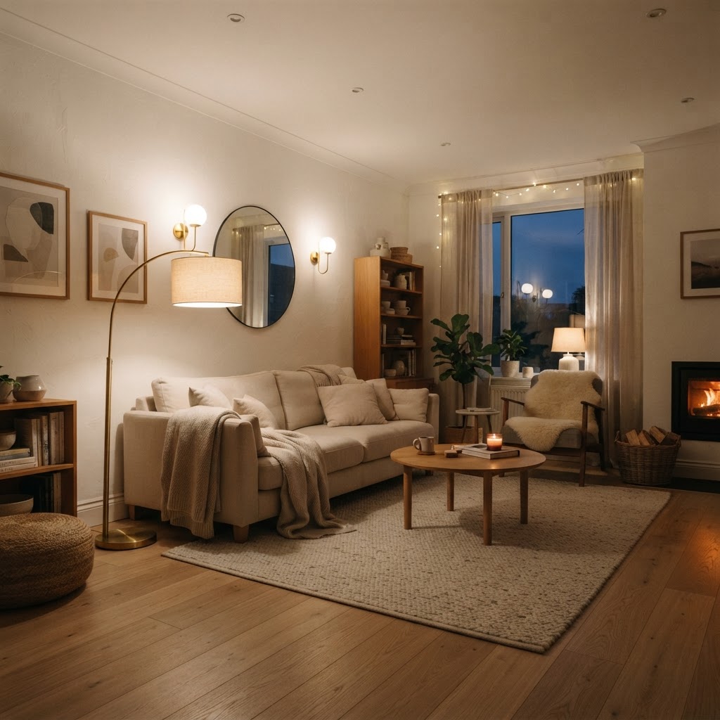 Strategic layering of light is key to the Hygge aesthetic.