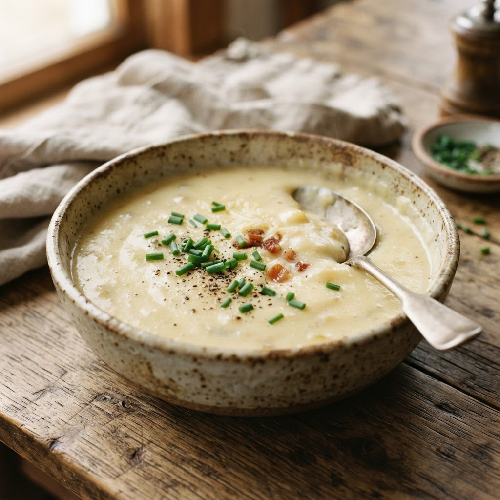 Creamy potato soup is a classic favorite for chilly autumn evenings.