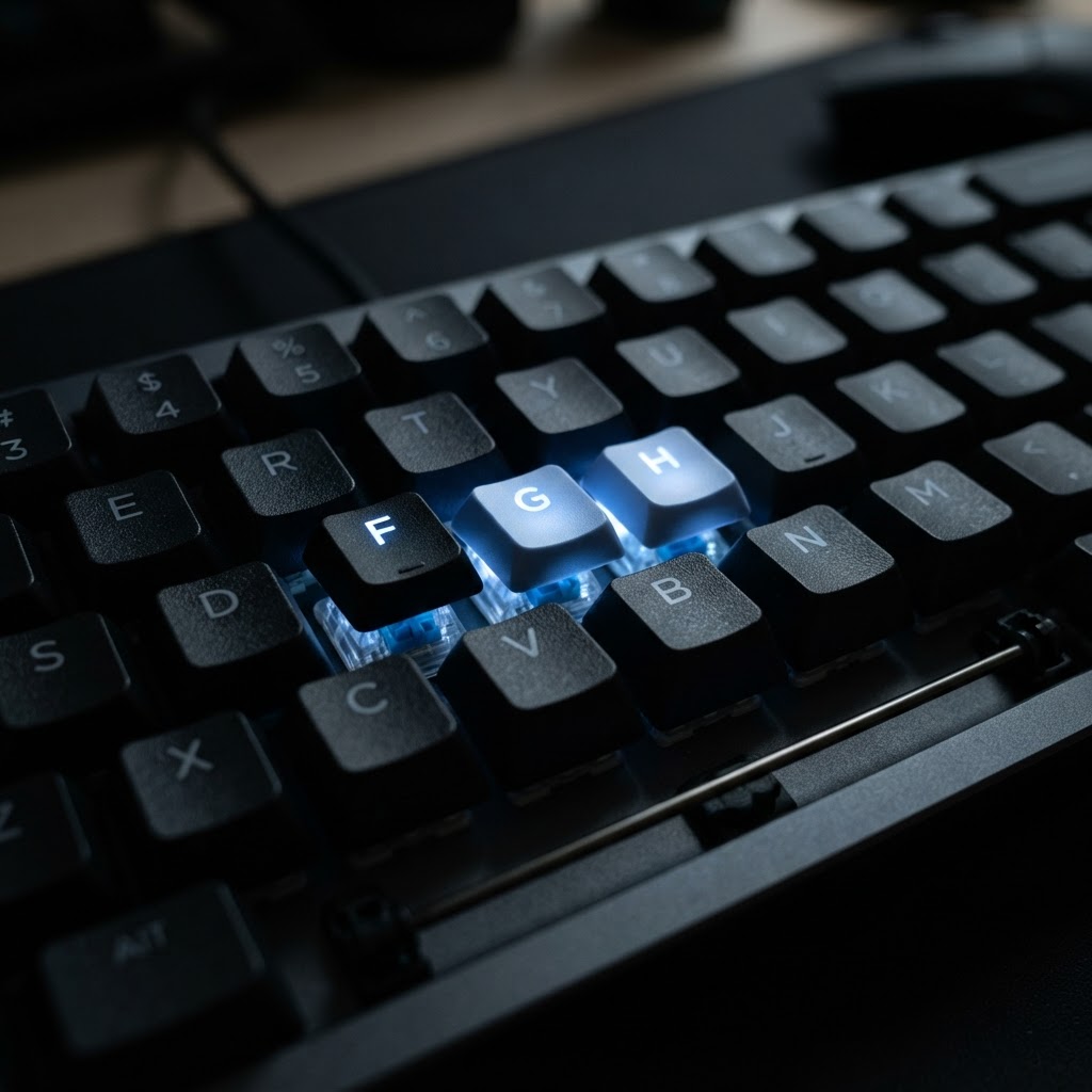 The home row of a keyboard, where most random character sequences originate.